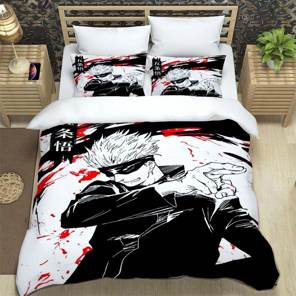 3D Anime Jujutsu Kaisen Satoru Gojo Christmas Gift King Twin Double Child Bedding Collection Microfiber Or Polyester Duvet Cover Collection