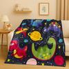 Classic Space Dinosaur Cartoon Dino Art Flannel Blanket,Ultra Soft Warm Plush Throw for Home Bedroom Bed Sofa Cover Kids Gift