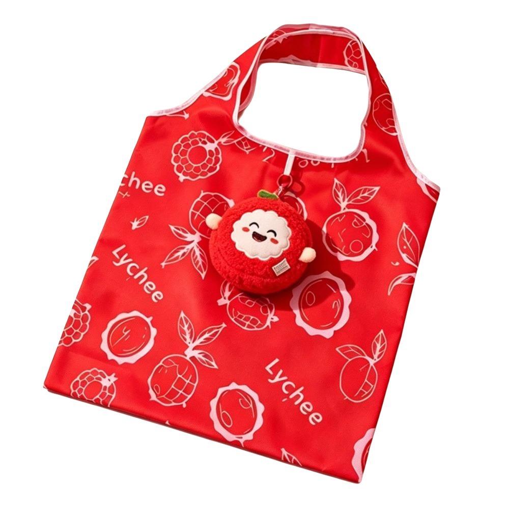 Easy To Carry Cartoon Folding Shopping Bag Foldable Fruit Print Grocery Bag Eco-friendly Reusable Shopping Handbag Outdoor