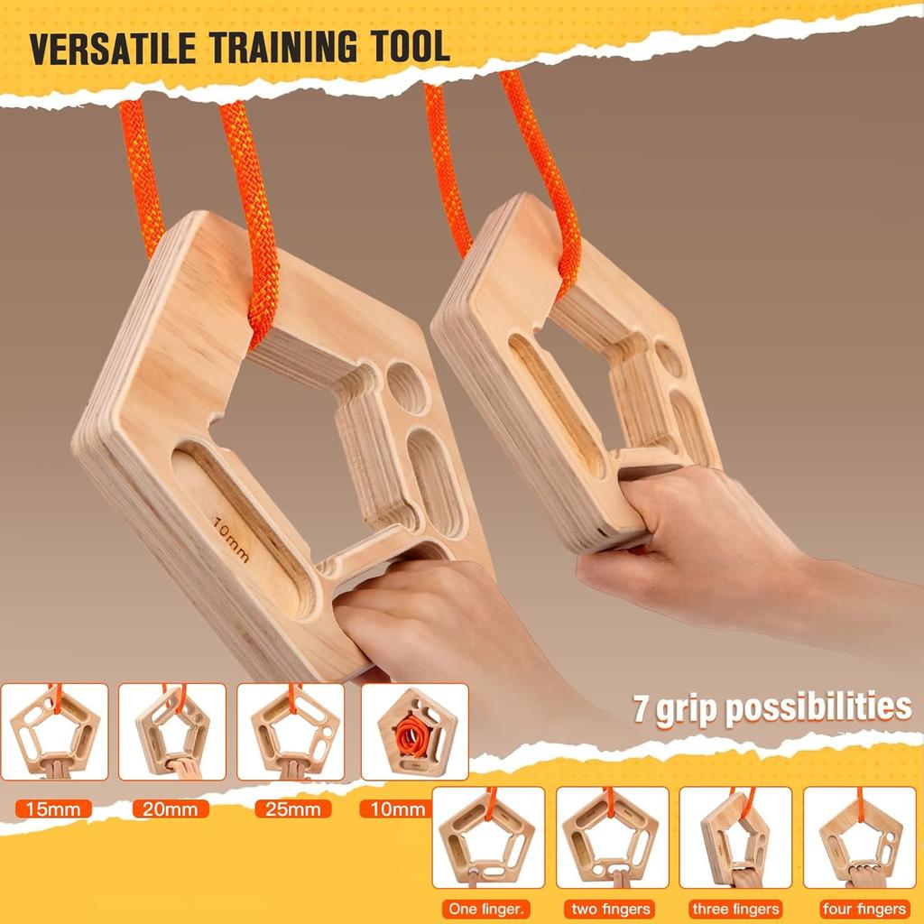 Rock Climbing Fingerboard Training System Portable Hangboard Strengthener for Advanced Climbers Grip and Pull Up Exercises