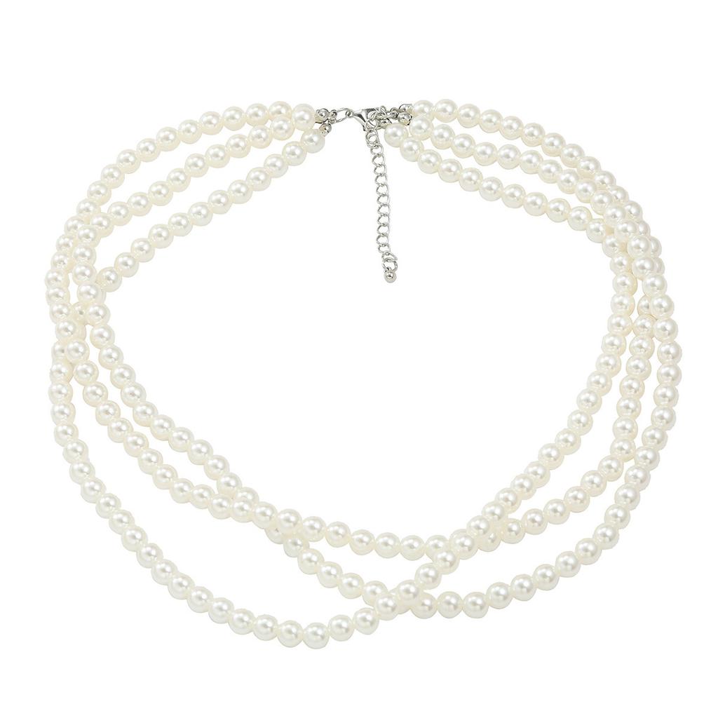 Multi-layer Imitation Pearl Necklace Exaggerated European and American Neckwear Women's Elegant Banquet Bridal Accessories Necklace