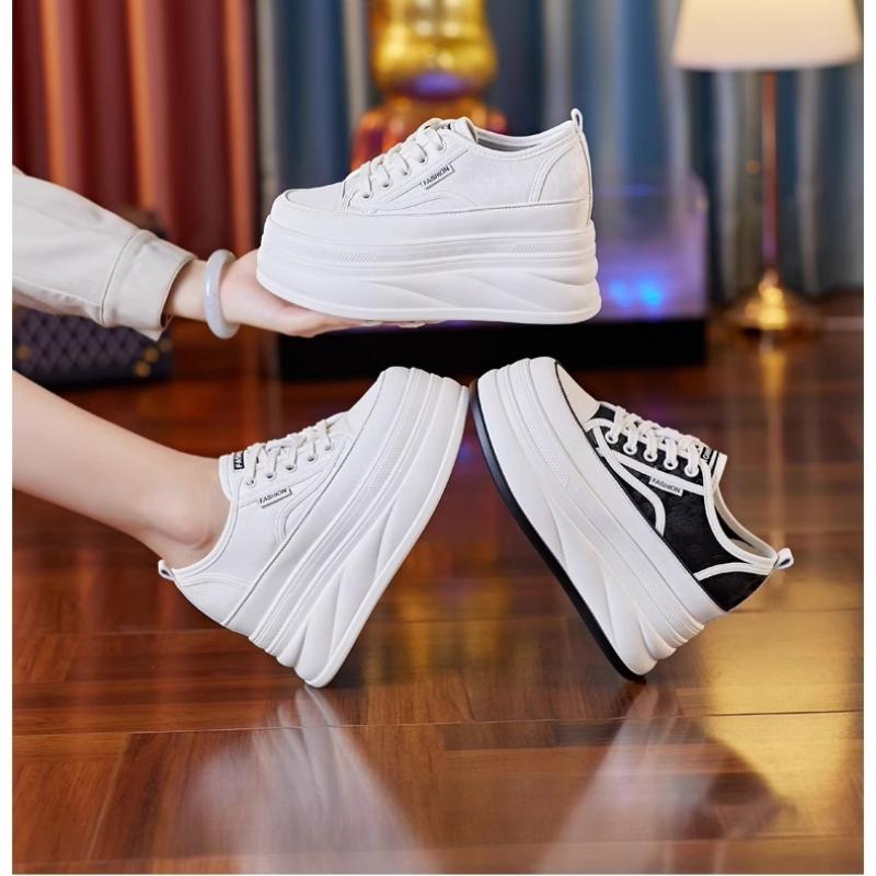 Móda Nová Móda Křišťálová Džínová Platforma Klínek Ležérní Jaro Léto Podzim Pohodlné Vysoká Značka Robustní Tenisky 9CM Skryté Podpatky Boty