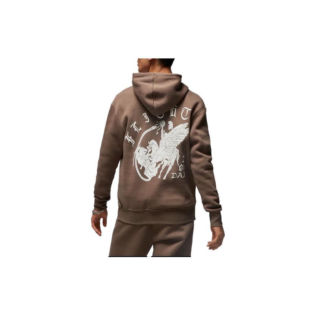 Jordan Umar Rashid Flight Pattern Printed Pocket Hoodie Men Hoodies Brown DV7572-274