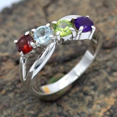 925 Silver Ring, Multi Stone Ring, Handmade Ring, Designer Ring, Statement Ring, Bohemian Ring, Stacking Ring, Mom Gift