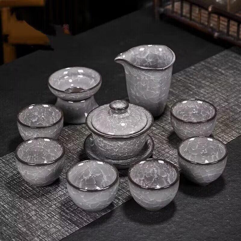 

Yuzhuxun Ceramic Black Ice Kung Fu Tea Set (10-Piece)