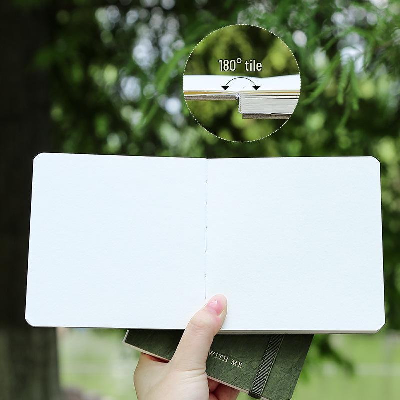 Cai Mo 300g Cotton Watercolor Sketchbook - Fine Grain, Thick, Blank Paper for Acrylics and Markers
