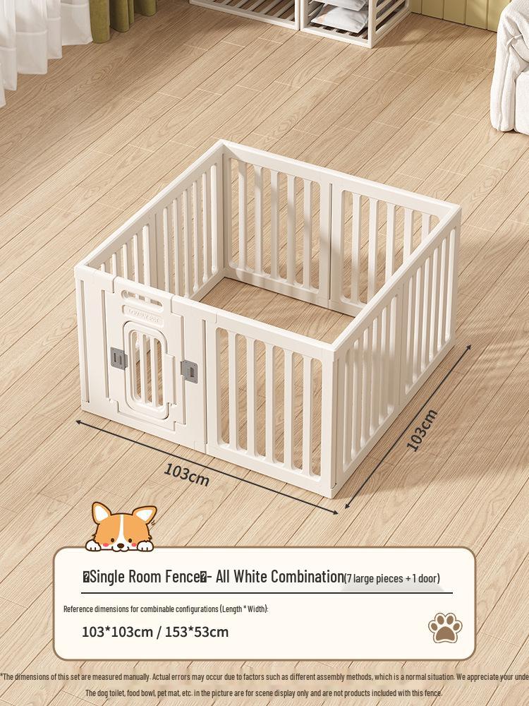 Gray & White Color Block Puppy Playpen for Small to Medium Dogs - Indoor Pet Crate & Isolation Fence