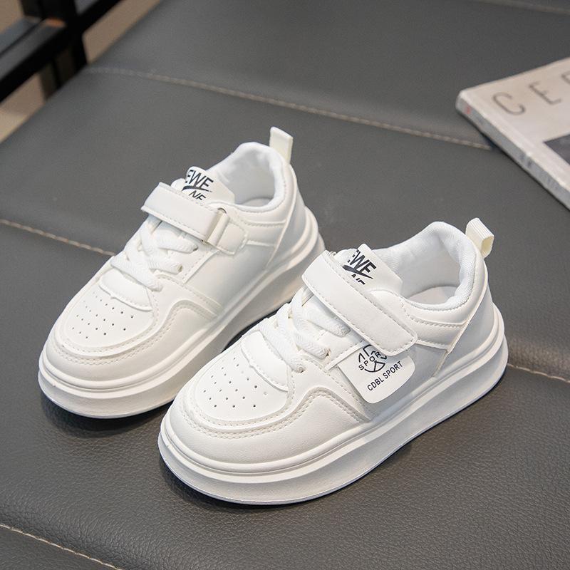 2025 Spring and Autumn New Children's Board Shoes Girls Soft-soled Sports Shoes Boys Non-slip Running Shoes White Shoes Casual Shoes