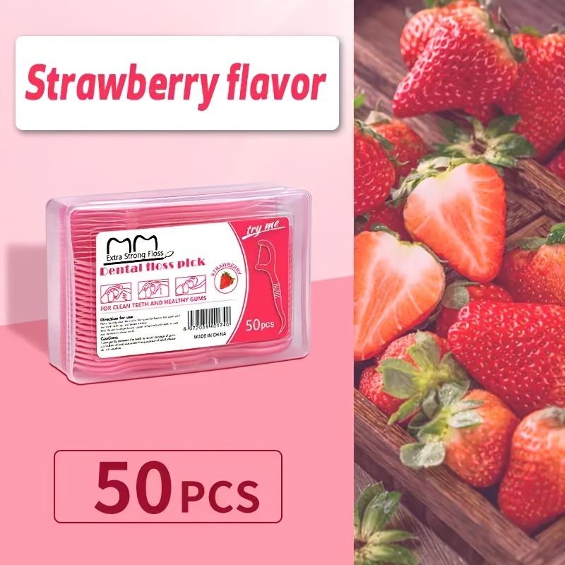 50-Pack Dental Floss Picks - Extra Fine, Fruit and Mint Flavored, High Tensile Strength