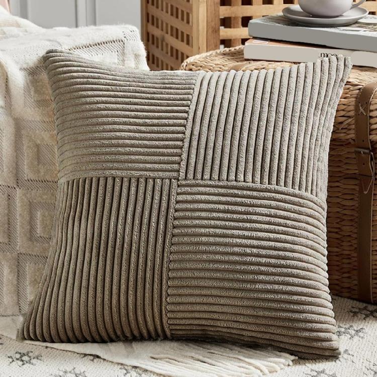 Corduroy Throw Pillowcase Soft Striped Removable Throw Pillow Cover for Easy Care Living Space