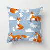 Cute Cartoon Fox Animal Print Pattern Cushion Cover Home Living Room Sofa Decor Square Polyester Throw Pillow  x