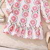 Big Girl's Autumn New Casual Bohemian Vacation Style Floral Print Long Sleeve Dress