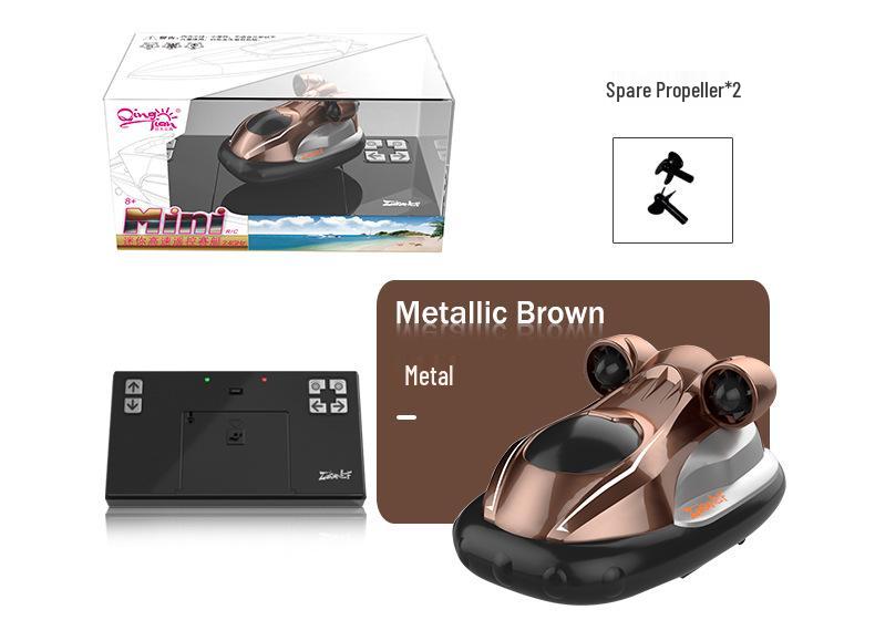 Cross 2.4G High-Speed Mini Motorboat with Lights, Remote Control & Navigation Model Water Hovercraft 888-3 коричневый