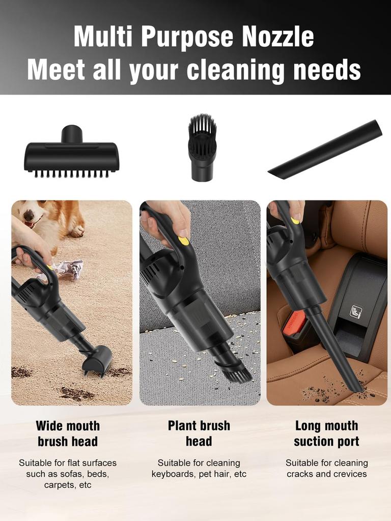 Portable Wireless Car Vacuum Cleaner Chargeable 120W High Power Vacuum Cleaner for Home and Car Dual Use Mini Cleaning Machine