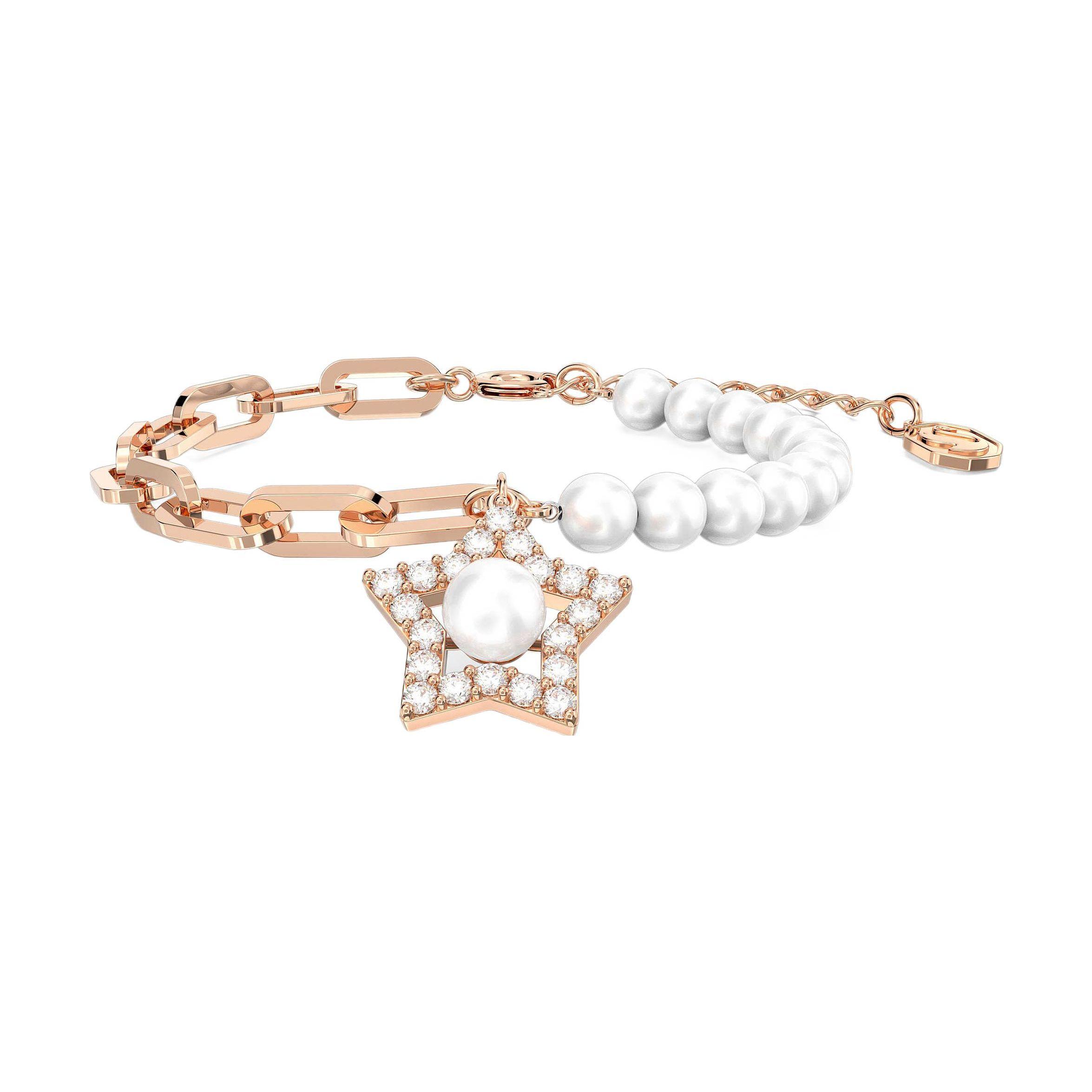 Swarovski Stella Wish Star Meaning Pearl Bracelet Women Bracelet Rose-Gold 5645461 Box (Random Color)