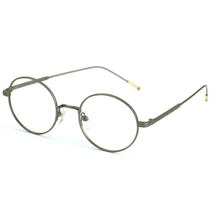 Alloaiweeo [Alo:Ctzen] Ci8703B C2 Sanded Gray Metal Round Eyeglass Frames