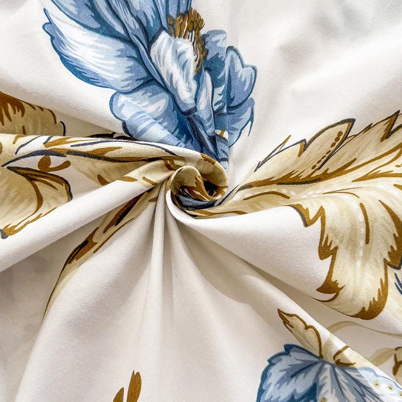 Flower Printed Flat Bed Sheets for Double Bed Single/Queen/King Reactive Printed Top Sheets for Beds Sabanas Cama Bed Linen