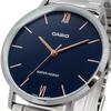 Casio Quartz Men's Wristwatch MTP-VT01D-2B Navy Metal Band