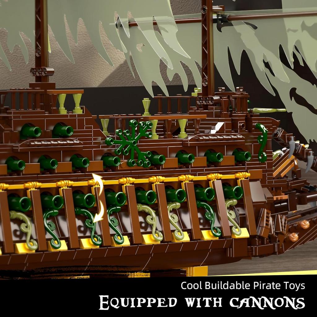 MOULD KING 13197 Pirate Ship Building Block The MOC Flying Ductman Pirate Ship Model Assembly Ship Toys Kids Christmas Gifts