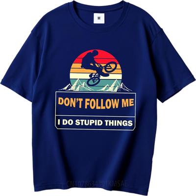 Relaxed Fit Unisex Round Neck T Shirt Black Dont Follow Me I Do Stupid Things Comfort For Her Tshirt Male Summer Teeshirt