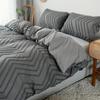 Simple Wave Stripesd Queen Duvet Cover Set 220x240 Solid King Size Bedding Set Soft Skin-friendly Quilt Cover and Pillowcases