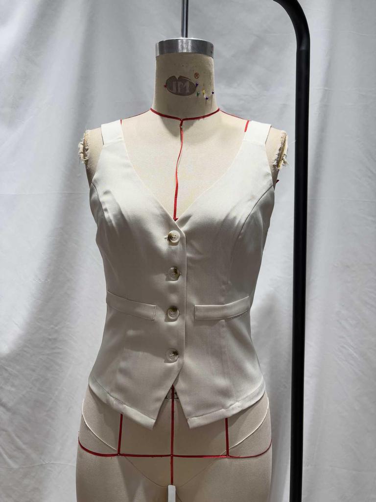 2025 Summer V-Neck Button-Up Cardigan Vest