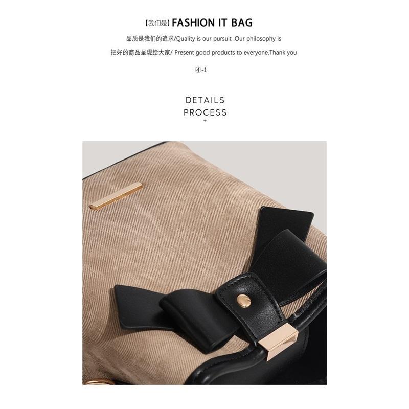 Vintage Bowknot Bucket Bag Niche Stylish Versatile Shoulder Crossbody Purse