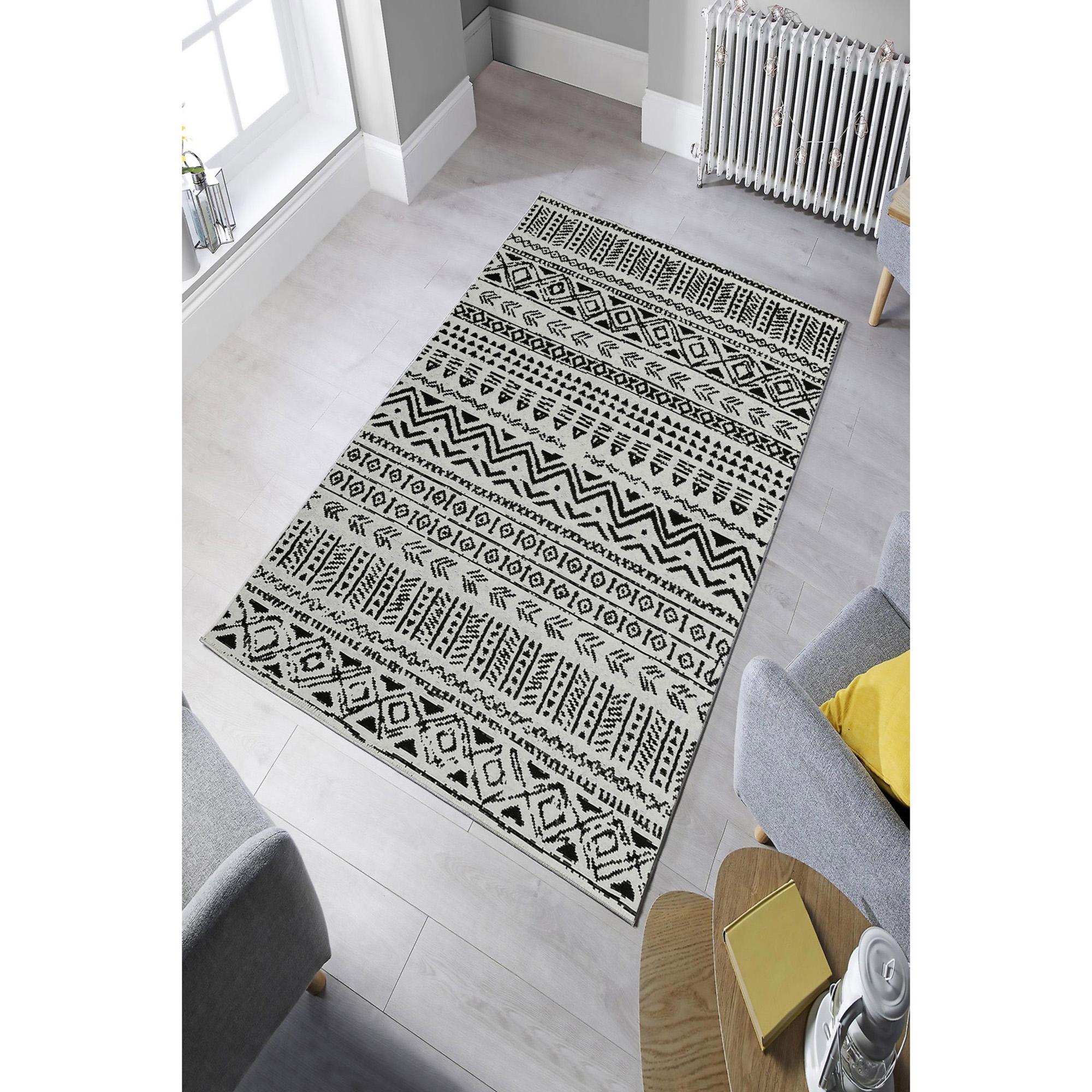 

Декоративный нескользящий ковер для гостиной с геометрическим рисунком, специальный дизайн, тонкий, моющийся ковер 40 x 60 cm белый