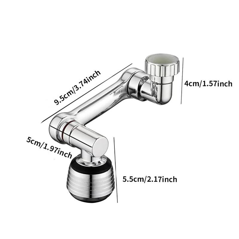 Rotatable Extension Faucet Sprayer Head Water Tap Nozzle Universal Bathroom Tap Extend Adapter Aerator 2 Spray Modes Faucet