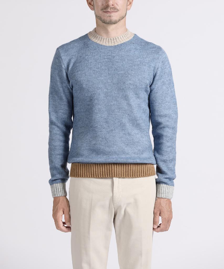 PANICALE Blue Color-Block Crewneck Knit