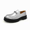 2025 Thick-Soled Height-Boosting Men's Patent Leather Loafers with Chunky Heel