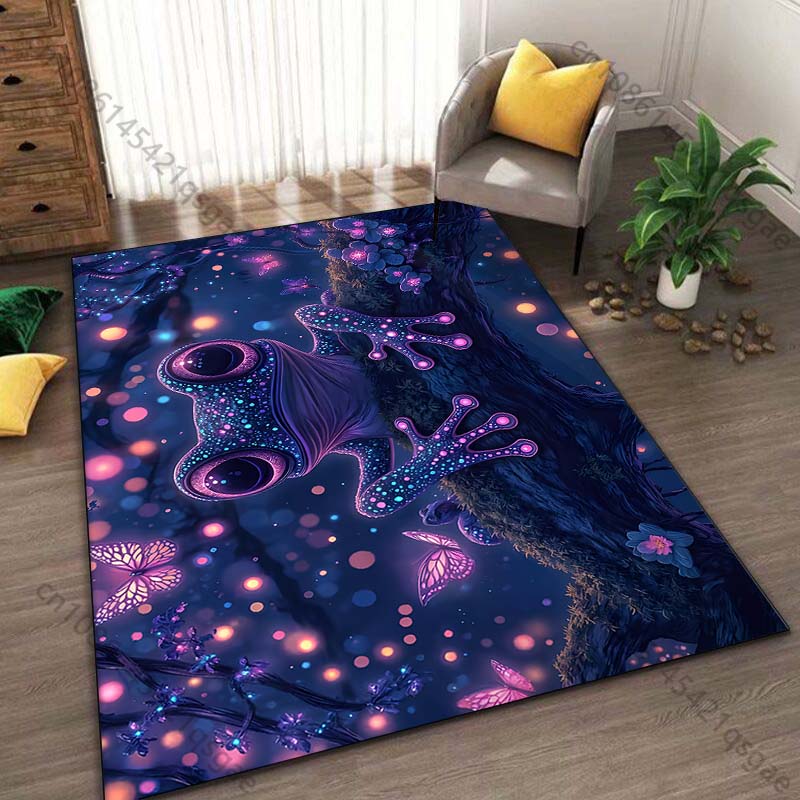 1PC Fantasy frog and butterflies Print Carpet Rug for Living Room Bedroom Sofa Doormat Home Decor Non-slip Floor Mat