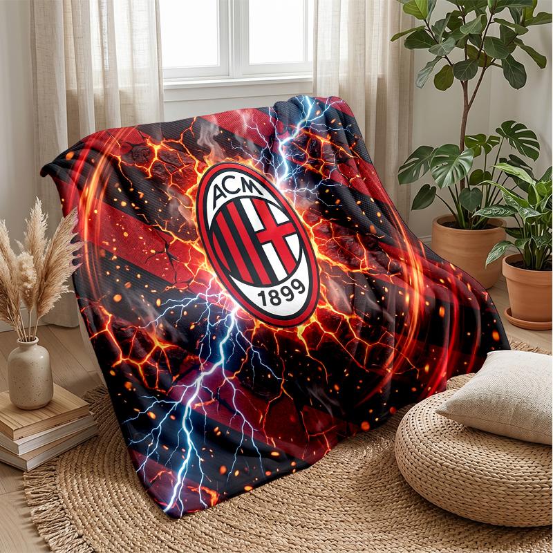 AC Milan Theme blanket Soft Flannel Blanket Plush Throw Blanket Cozy Sofa Bed Blanket for Home Decor