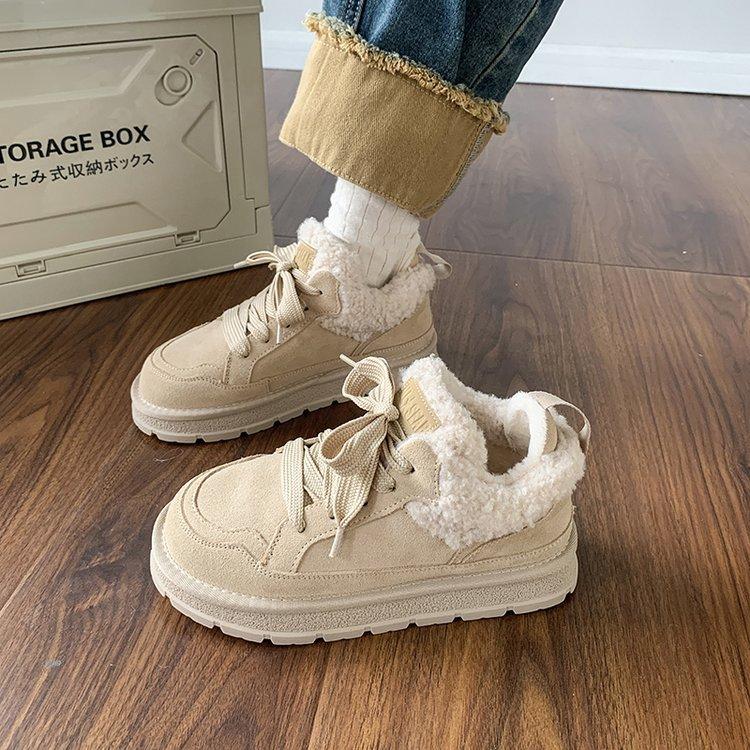 "Uncle Wen" Koala~ New non-slip velvet warm snow boots leather short boots cotton shoes children thickened warm