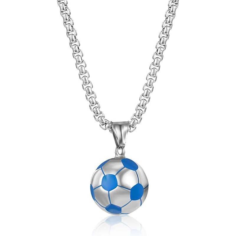 European, American, American, Canadian and Mexican World Cup Football Titanium Steel Necklace Jewelry