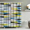 Modern Geometric Shower Curtain Waterproof Fabric Bathroom Decor For Home Decoration Blue Yellow White Black Gray Medium Size