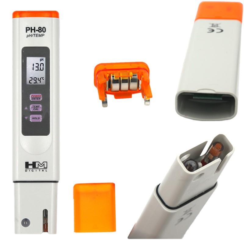 HM PH-80 pH-Messgerät 2 in 1 ATC Digitaler Wasserqualitätsprüfer PH Temperatur Detektor Wasser-Teststift für Pool Aquarium