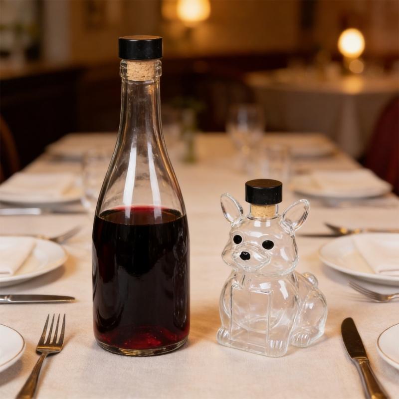 Dekanter für Whiskey in Hundeform, klare Glasflasche für Spirituosen, zur Präsentation und als Gesprächsstarter-Geschenk