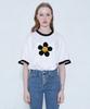 GRAVER [Unisex] Big Flower Dot Ringer Short Sleeve T-Shirt_White