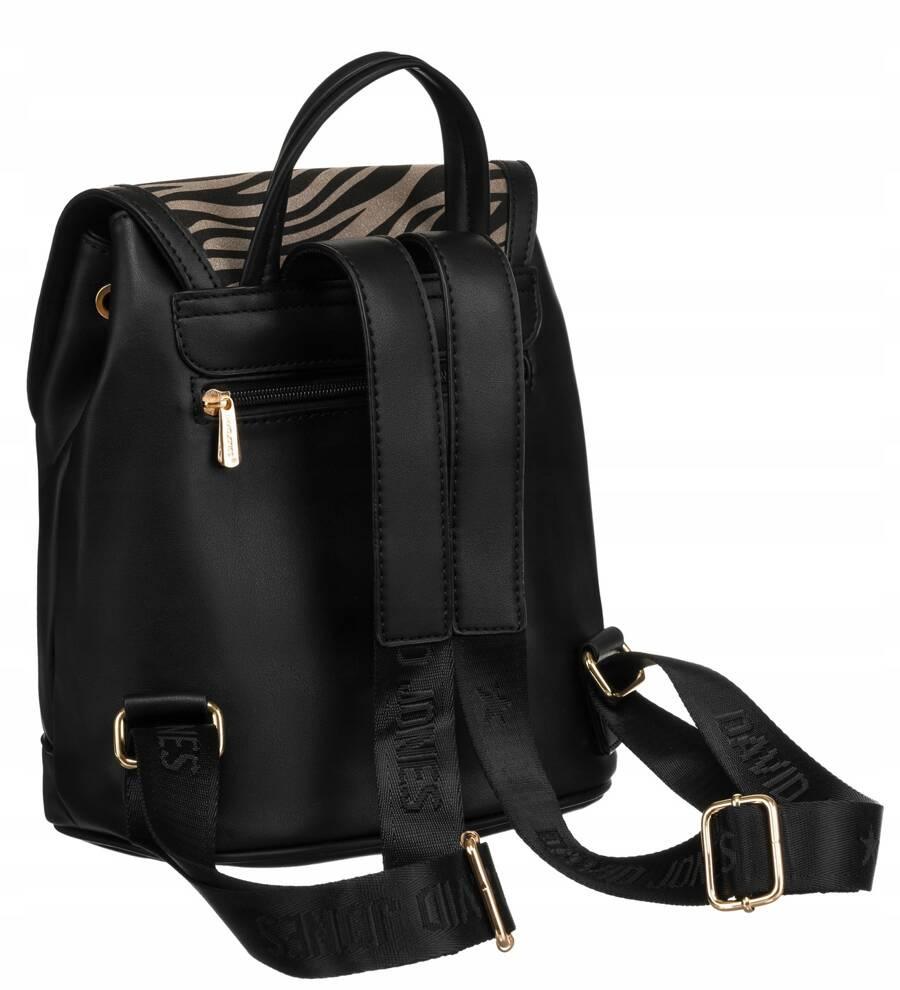 Women's urban backpack with a flap made of eco-leather - David Jones