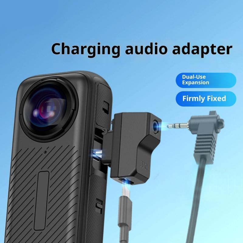 Professional Microphone Sound Adapter for X4 External Microphone Type C 3.5mm Port Mic Charging Recording Adapter