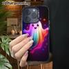 Phone Case: 2D Flat, Suitable for iPhone 18 17 16 15 14 13Pro In Rainbow Silver, Couple Style, Rainbow Neon, Christmas and Halloween Gifts