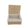Storage Basket Internal Metal Frame Multifunctional Hand Woven Decorative Storage Boxes with Lid