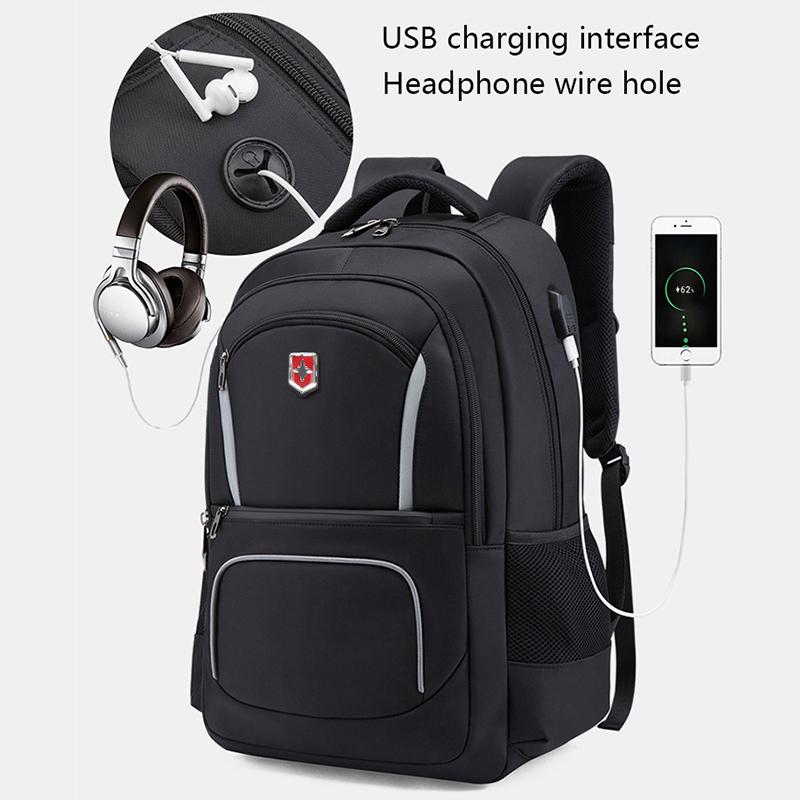 Swiss New Waterproof Men's Backpack 17 Inch Laptop School Student Bags Fashion USB Charging Travel Backpack Women Mochila Male