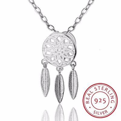 Nueva Llegada Envío Directo Collares de Plata de Ley 925 Collares y Colgantes de Pluma Atrapasueños Joyería Collar Colar