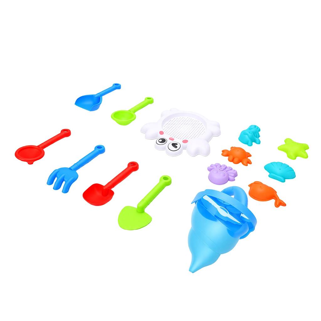 14 PCS Beach Toy Set Sand Tools for Outdoor Play Sandcastle Building Water Pouring Drip Sand Timer Toys for Toddlers