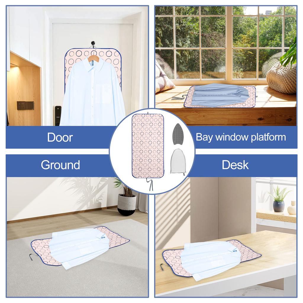 Ironing Board and Gloves Ironing Pad Double Use Portable Heat Resistant Household Travel Garment Steamer Ironing Protector