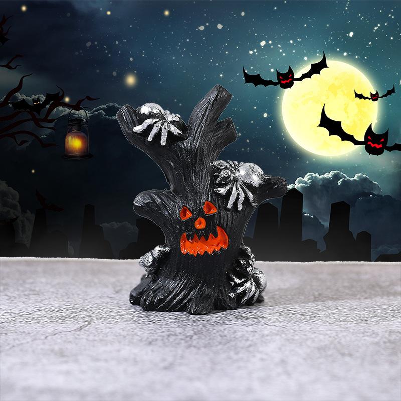 Micro Landscape Decoration Ornaments Halloween DIY Accessories Tree Ghost Pumpkin Tree Decoration Resin Accessories