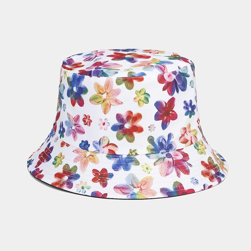 Summer Sun Hat, Men'S And Women'S Small Floral Pattern Double-Sided Fisherman Hat, Beach Travel Outdoor Fisherman Hat