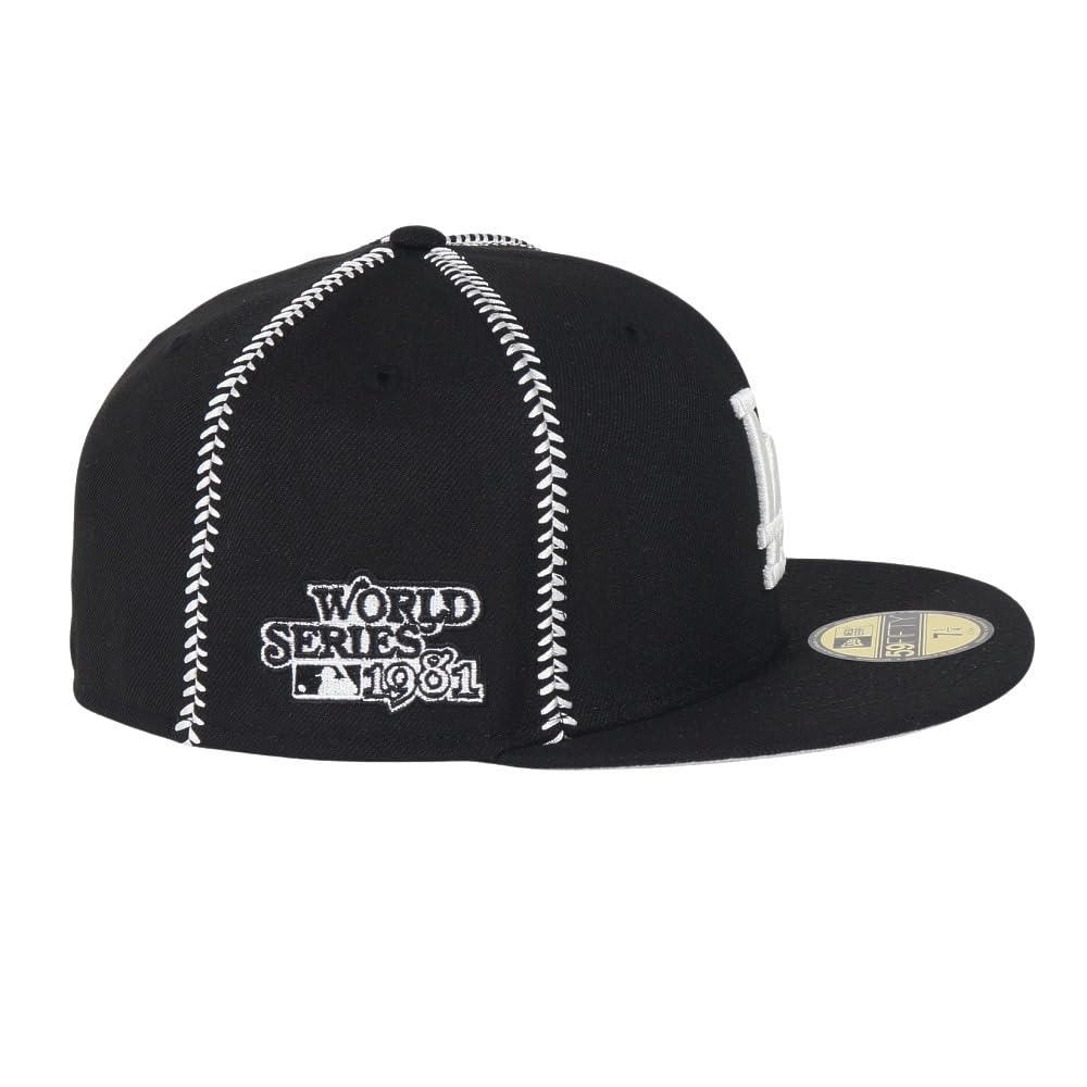 New Era 59FIFTY MLB Ball Stitch LA Size 7 5950 BALL STITCH WSSP LOSDOD NER36C5358 Cap, Black, 3/8, BLK, 14388873,